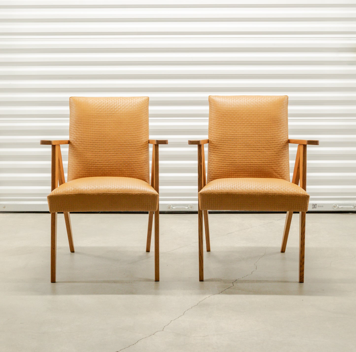 Modernist Scissor Frame Armchairs