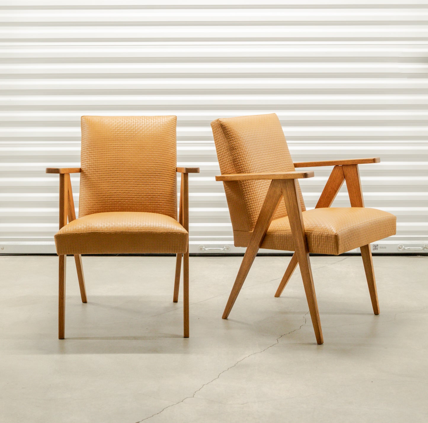 Modernist Scissor Frame Armchairs