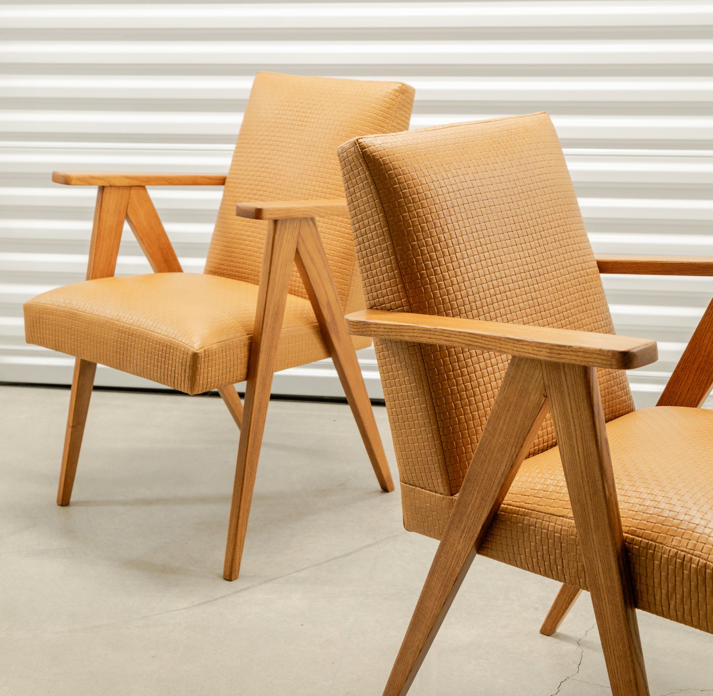 Modernist Scissor Frame Armchairs