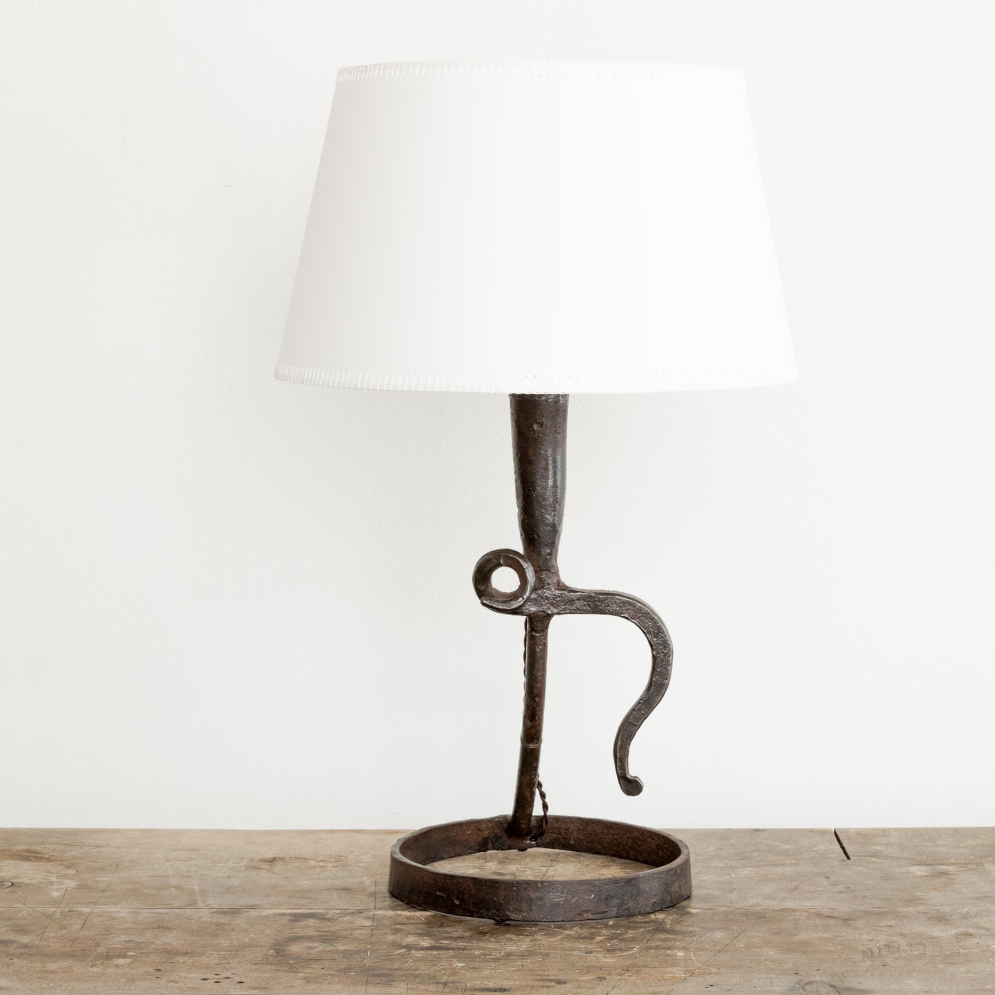 Sculptural Wrought Iron Table Lamp