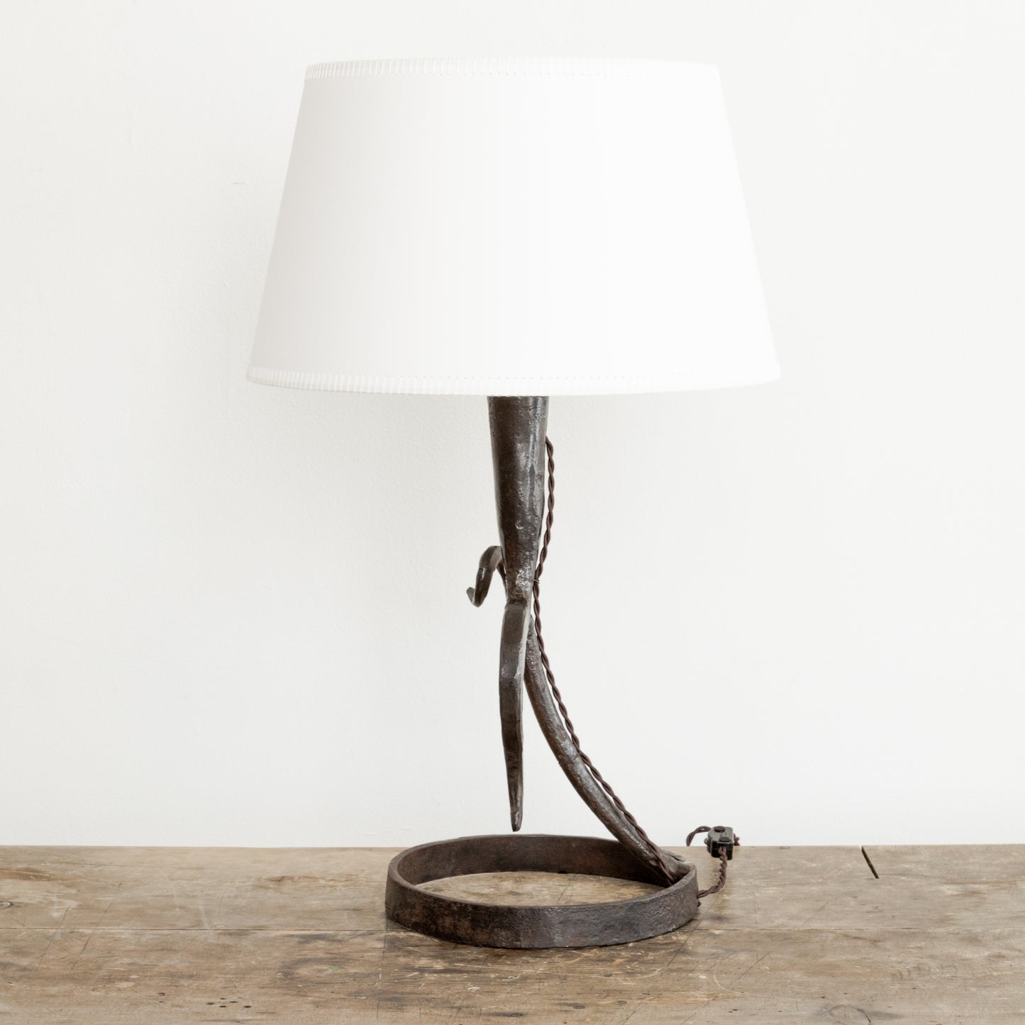 Sculptural Wrought Iron Table Lamp