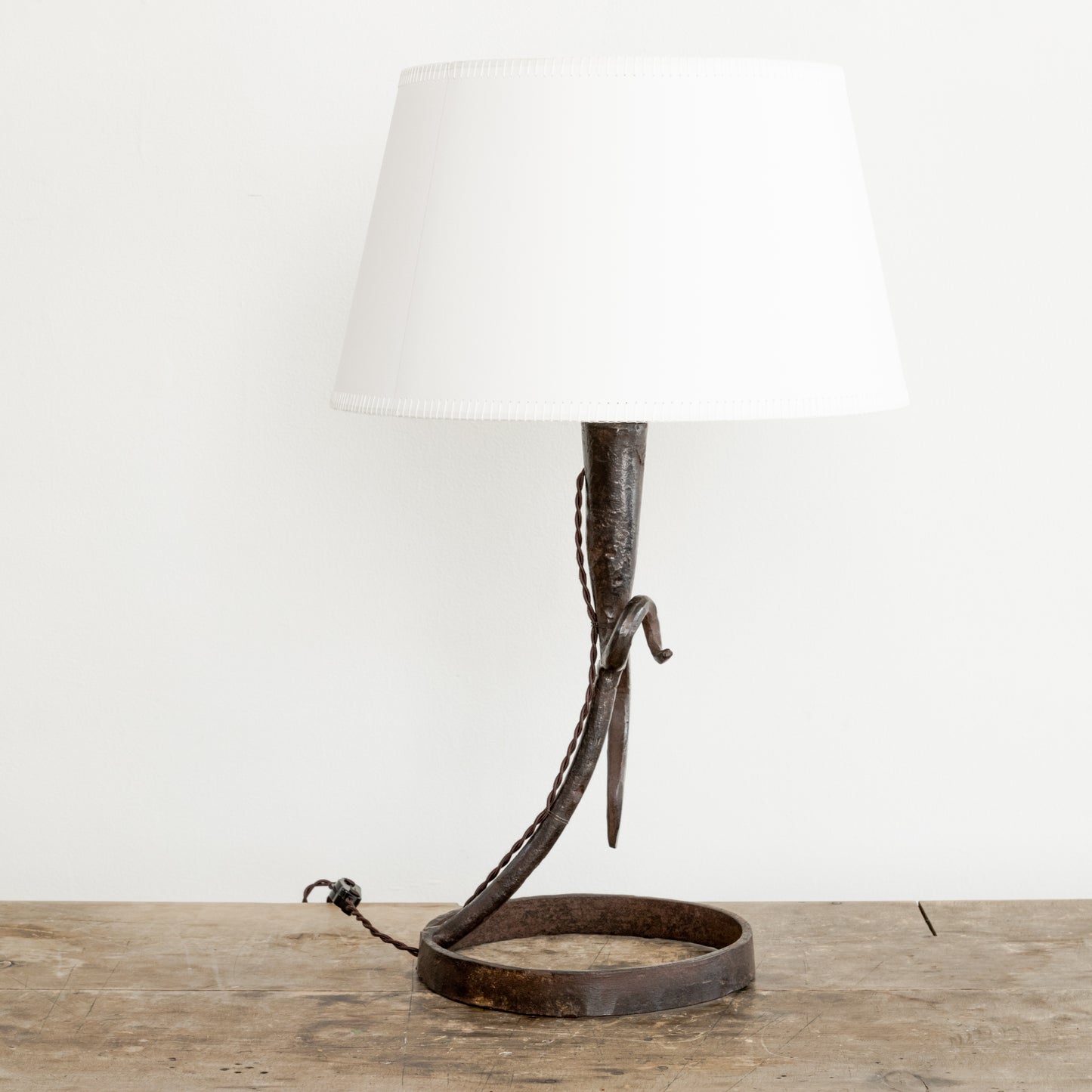 Sculptural Wrought Iron Table Lamp