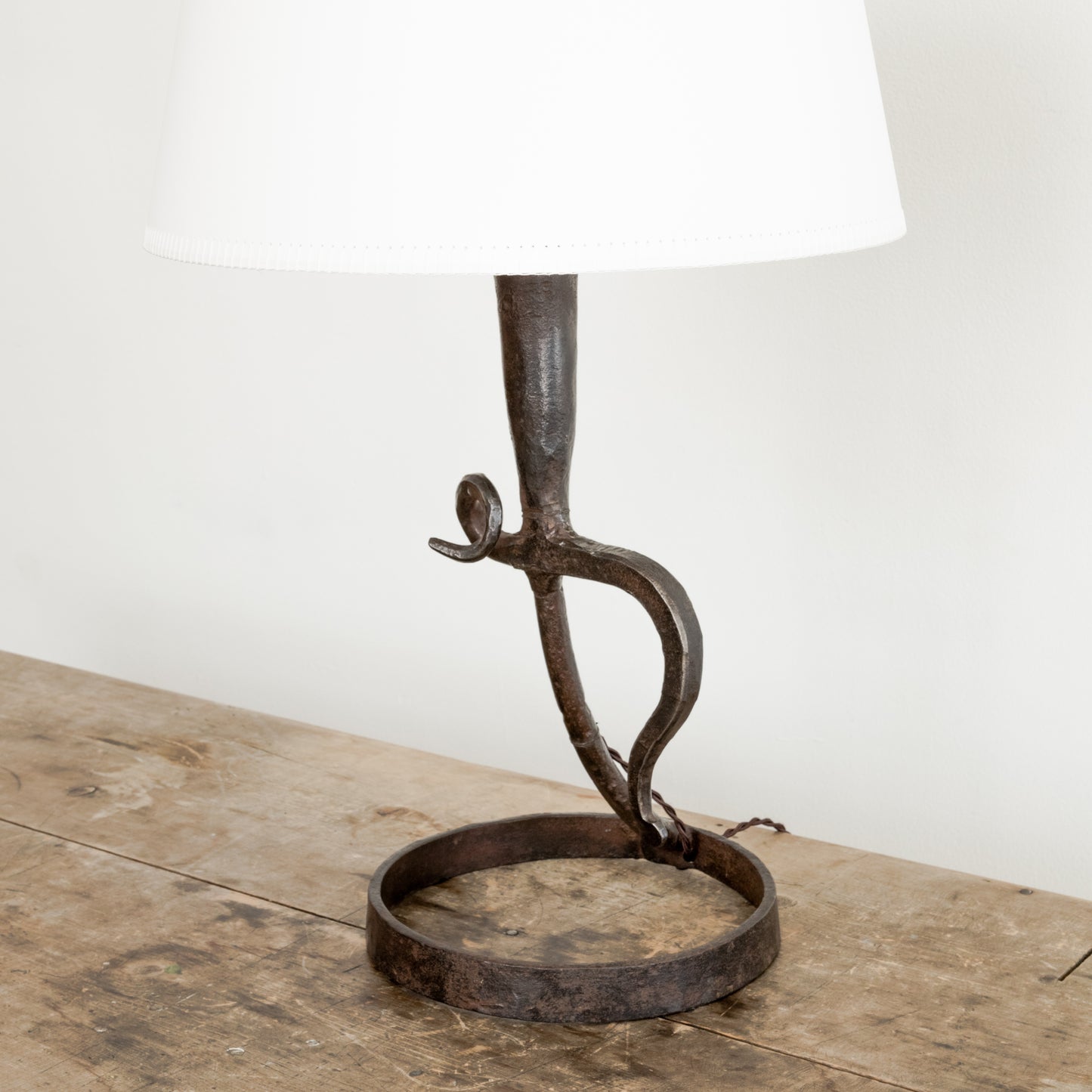 Sculptural Wrought Iron Table Lamp