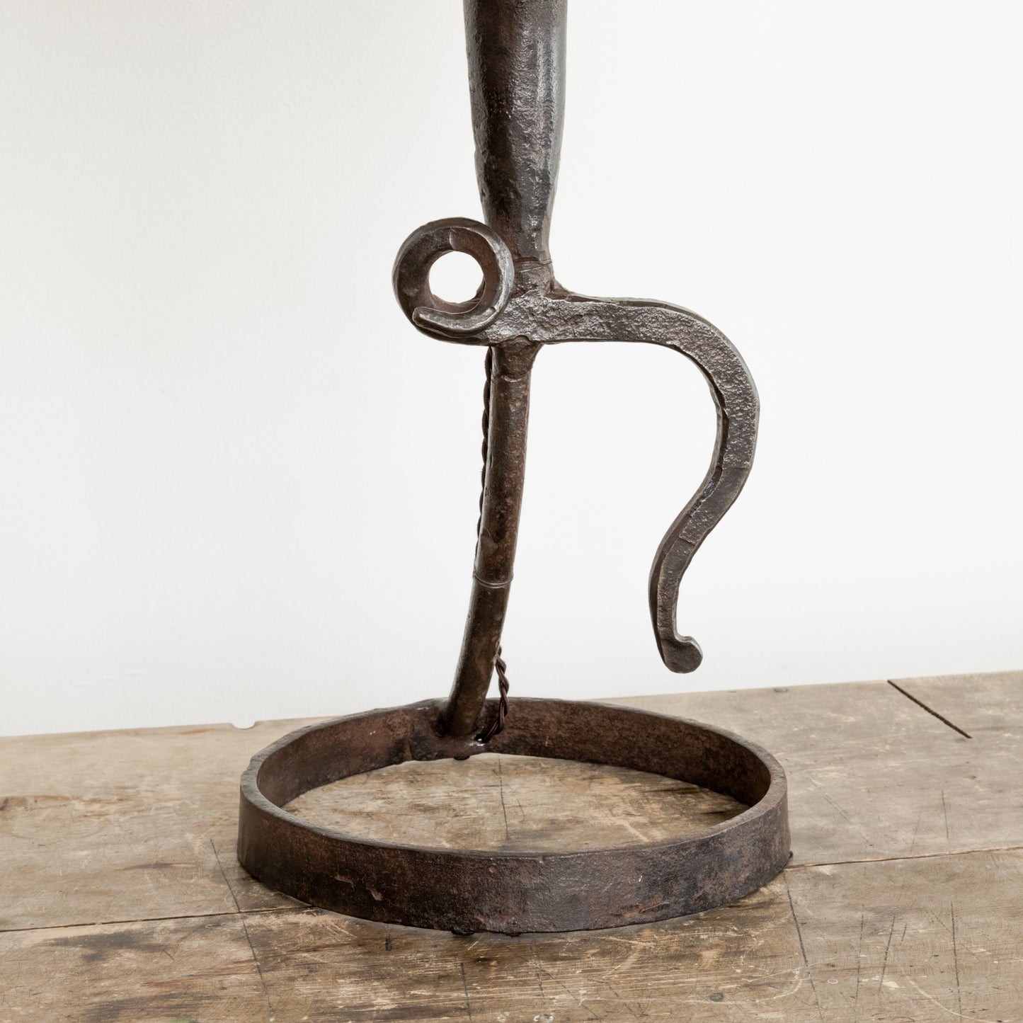 Sculptural Wrought Iron Table Lamp