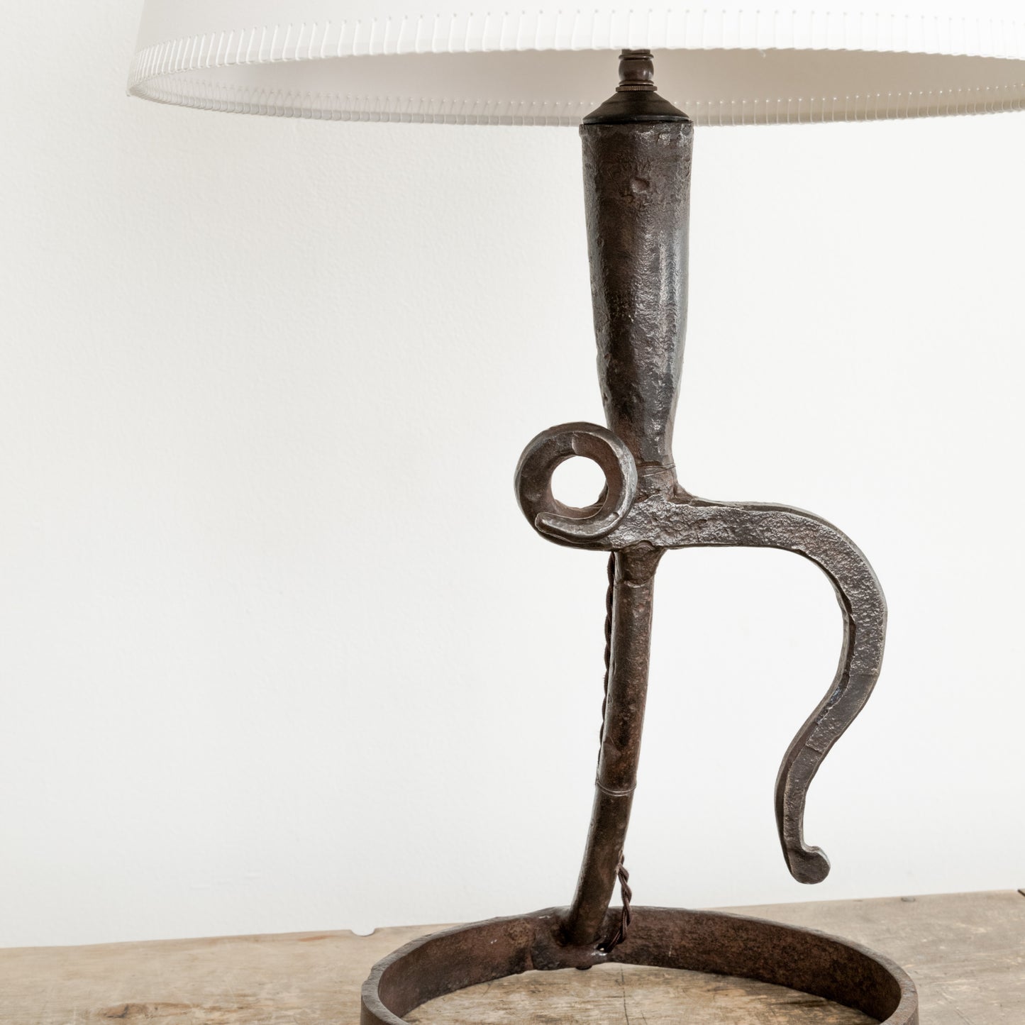 Sculptural Wrought Iron Table Lamp